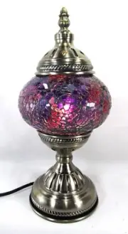 Mosaic crackle Glass globe Lamp 12x5 1/2" #18
