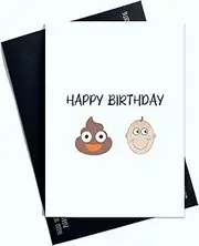 Funny Birthday Card Happy Birthday Poo Head Emoji Card For Him For Her For Family - Friends Novelty Card For Anyone Joke Card AP59