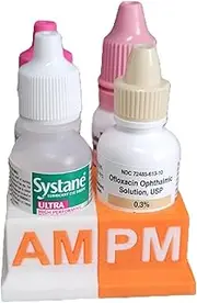 Znet3D Eye Drops Bottle Organizer & Tracker – AM/PM 4-Slot (White/Orange)
