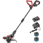 "[USA Direct] Ecomax 12"" Cordless String Trimmer & Edger 18V Electric Weed Wacker with 2 Battery & Charger Lightweight We"