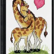 Giraffe Love Cross Stitch Delight Kit - Create a Whimsical Masterpiece with this