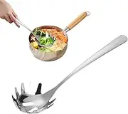 Spaghetti Serving Spoon, Noodle Server, Pasta Fork Spoon, Spaghetti Ladle, Server, Stainless Steel Pasta Server Spaghetti Spoon, Noodle Strainer Pasta Colander for Cooking Serving Spaghetti, Noodle