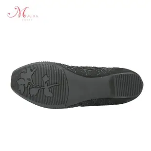 【MIRA】網狀鑲鑽菱格紋休閒鞋-黑-W35318N01(真皮/防滑/耐磨/休閒)