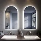 LED Illuminated Vanity Mirror Arch Touch Anti-Fog Makeup Decor Bathroom 900/500