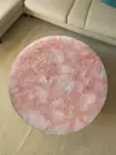 Handmade Pink Rose Quartz Stone Coffee Table – Elegant Natural Gemstone Table