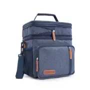 Men's Double Compartment Lunch Bag, Insulated Lunch Cooler Tote 2 Roomy Large...