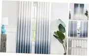 Ombre Window Curtain Panel Linen Gradient Print on Rayon Blend Fabric Backtab