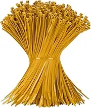 Armpow 12 Inch Zip Ties Gold 1000 PCS, 50 Lbs- Heavy Duty Tensile Strength, Nylon PA66 UV Resistant Cable Ties for Indoor and Outdoor Use - Ideal for object bundling and fastening
