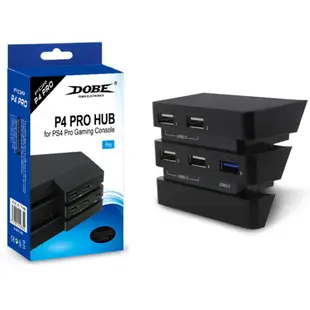 PS4 PRO專用 DOBE 5孔USB 擴充孔 充電孔 5端口 HUB 含USB3.0 黑色款【魔力電玩】
