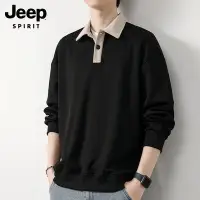 在飛比找Yahoo!奇摩拍賣優惠-長袖polo-Jeep衛衣男士秋季新款寬松百搭長袖t恤潮牌翻