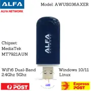 WiFi 6 USB Adapter MU MIMO for Windows & LINUX 2.4Ghz 5.0Ghz | ALFA AWUS036AXER