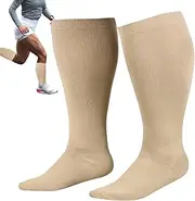 Plus Size Compression Socks, Extra Wide Calf Stockings - Plus Size Compression Socks Wide Calf Knee High Socks for Support