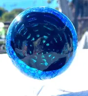 Art Glass HALLOWEEN SPIDER WEB DOME Dichroic Sculpture Paperweight STND Signed