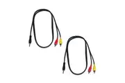 BravoPro AP2411-01 1M 3.5mm TRS Stereo Jack Plug to 2x RCA Plugs x2