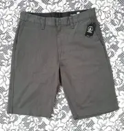 Volcom Shorts Men's Size 30 Vmonty Stretch Casual Chino Charcoal Grey New w/Tags