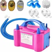 Electric Air Balloon Pump, Portable Dual Nozzle Electric Balloon Blower Air Pump Balloons Inflator with Tying Tool on Pump for Decoration, Party and Save Time