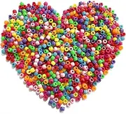 Plastic Pony Beads, 500 Pcs Color Seed Beads for DIY Bracelets, Necklace, Hair Braids, Making Crafts (8 mm)