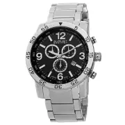 New Men's August Steiner AS8097SSB Swiss Chronograph Tachymeter Black Dial Watch