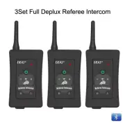 3pcs Full Duplex Bluetooth Football Soccer Referee Intercom Interphone Headset