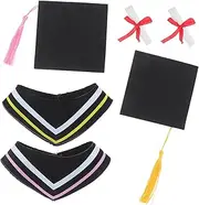 JUMPLAWN 2 Sets Graduation Outfit for Stuffed Animals with Replaceable Bear Doll Costume for Celebrations Photography Props Academic Achievement Decor