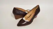Franco Sarto Women's Frankie Pointed Toe Wedge Pump Heels Café Brown 7.5 Wide US