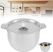 Oil Strainer Pot with Lid 2.8L Bacon Grease Saver Stainless Steel Oil Filter Pot Non-Stick Oil Saver Container with Fine Mesh Strainer Oil Storage Container with Handle for Home Cooking Oil