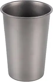 PKRANZYHKAL 12oz Titanium Coffee Mug - Ultralight, Durable, Rustproof, BPA-Free - Perfect for Camping, Travel, Picnics, Barbecues, Hiking, Fishing (Titanium Grey)