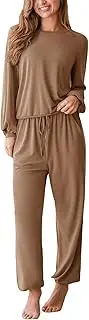 [CUPSHE] Womens 2 Piece Outfits Lounge Sets Long Sleeve Tops Drawstring Jogger Pants Spring Travel Pants Sets