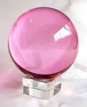 Pink Crystal Ball 80mm Glass Lens Sphere Photography Decoration In Gift Box