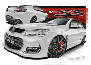Holden Commodore VF II VFII SSV VF II SSV HERON WHITE A3 FRAMED PRINT (HC902)