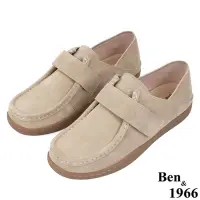 在飛比找Yahoo奇摩購物中心優惠-Ben&1966高級牛猄皮文青感舒適兩穿圓頭包鞋-奶茶杏(2