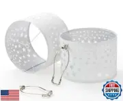 Linen Lamp Shades Set of 2, 12 x 14 x 11 inch (Large Size) (Drum-Star-8)