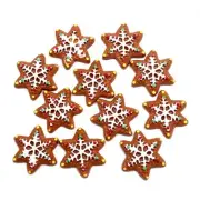 20Pcs Resin Snowflake Decoration Crafts Christmas Beads Flatback Cabochon DIY