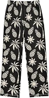 [ZZXXB] Coconut Tree Pineapple Boys Long Pants Soft Trousers Elastic Waist Kids Lounge Bottoms with Pockets S-XL