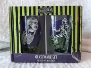 BEETLEJUICE Glassware Set 16 oz Set of 2 It's Showtime Movie - NEW