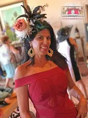 Aimee Fuller Ascot Fascinator Kentucky Derby Hat Black Blush Pink White Peony