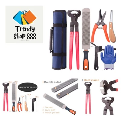 Horse Farrier Hoof Tool Kit（7 Piece） with Carry Bag Horse Equine Metal Shears...