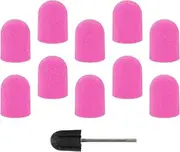 CTIRCHIU 10pcs Nail Grinding Caps for Manicure Tools Sanding Caps for Dead Skin Callus Removal Fine Sanding Replacement for Nail Art Pedicure Use