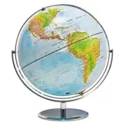 Advantus Corporation 30502 World Globe With Blue Oceans- Metal Desktop Base