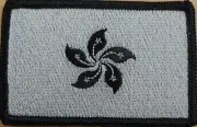 HONG KONG Flag Patch Black & Gray W/ VELCRO® Brand Fastener Tactical Morale #6