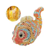 Nevenka Mini Women Fish Evening Bags Crystal Clutch Purse Rhinestone Handbags with Chain-1