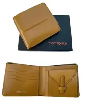 Exclusive SAMSONITE BLACK LABEL BAYAMO Billfold Leather WALLET 4 CC + Coin Tan