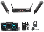 Samson Concert 288 Handheld 2-Ch Wireless Microphone System w/2 Mics+Headphones