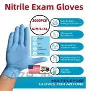 2000 PCS Gloves Disposable 4 Mil Blue Nitrile Exam Glove Powder Free S/M/L/XL