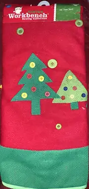 Santas work bench showing collection 44 inch tree skirt￼