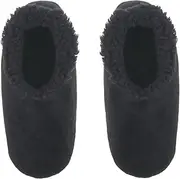 Snoozies! Super Soft Sherpa Fleece Men's Slippers With Non Slip Sole - Brushed Corduroy in Black, Charcoal or Navy