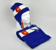 Colorado Flag 100% Alpaca Crochet Scarf Peruvian Beanie Warm Soft Stylish Unisex
