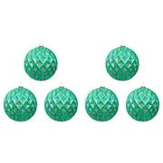 6PK LVD Glass Bauble XL Home/Office Xmas Ornament Hanging Decor 12cm Jade/Gold