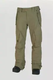 L1TA Sloan Vintage Cargo Style Snowboard Pants, Women's Small, Army Green New