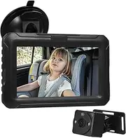 Baby Car Mirror, 4.3'' HD 1080P Car Baby with Infant Car Seat Camera Rear Facing Backseat Camera with Wide Clear View for Pets Black One Size